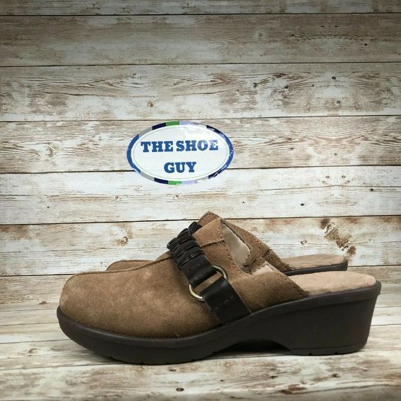 EASY SPIRIT PIERSON WOMEN'S SIZE 6 M BROWN LEATHER MULES CLOGS - Picture 4 of 10